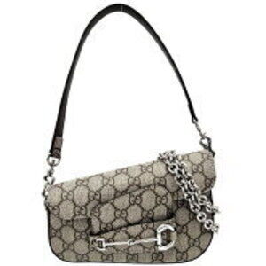 Gucci Horsebit shoulder bag handbag crossbody purse GG Supreme beige